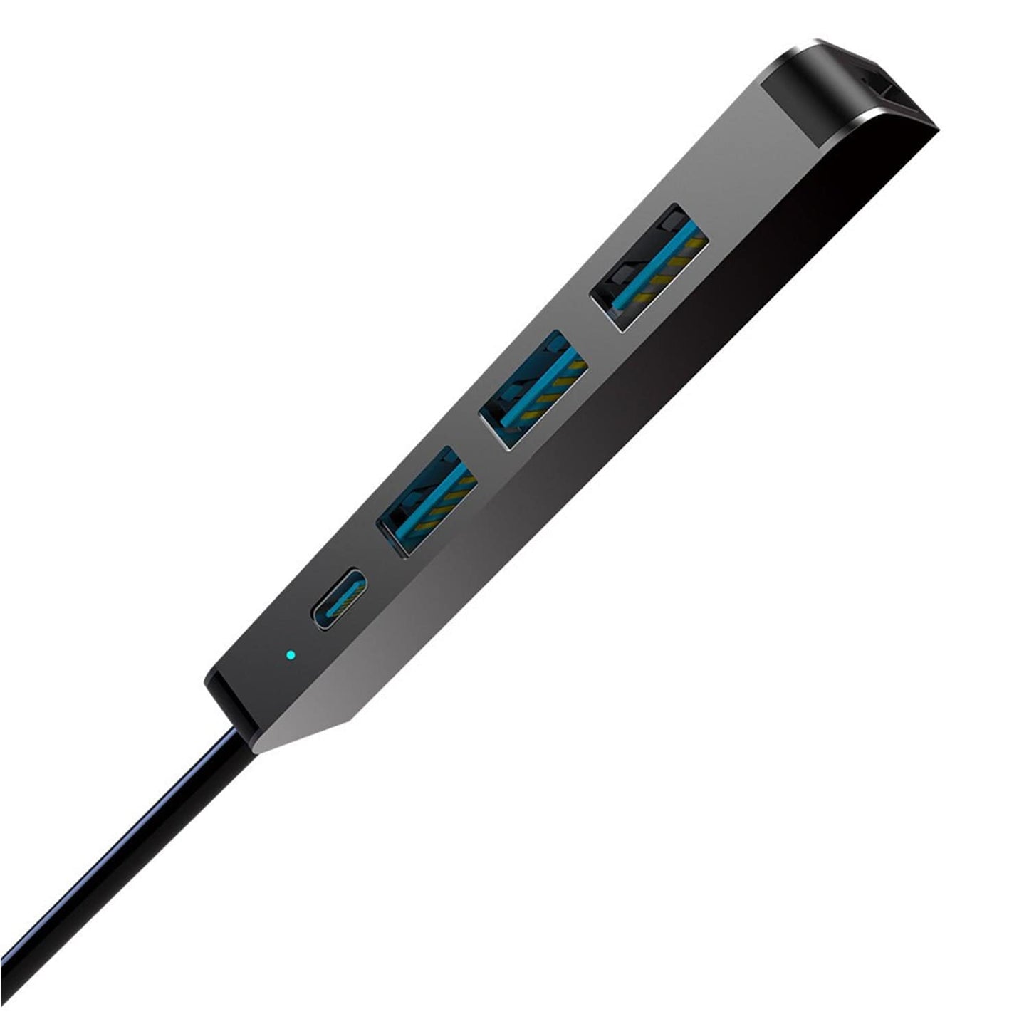 5-in-1 USB-C Hub Adapter – Sleek Aluminum Multiport Hub with HDMI, USB 3.0, and USB-C PD Charging – Compatible with PC and MAC