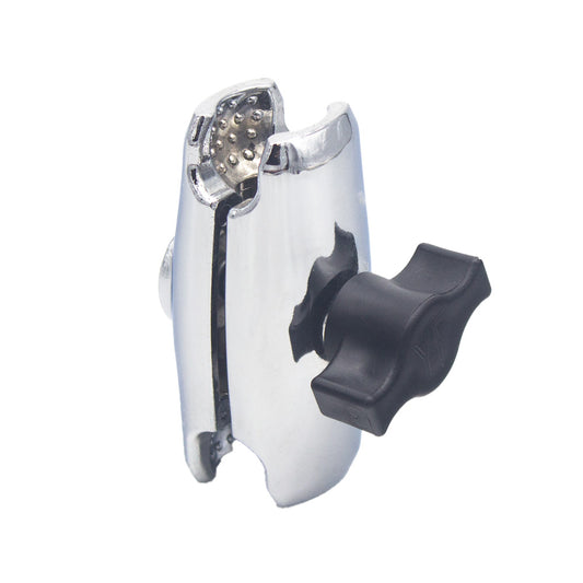 Chrome Aluminum Union for Phone Mounts with Articulating 1" Ball 2 1/4 center to center