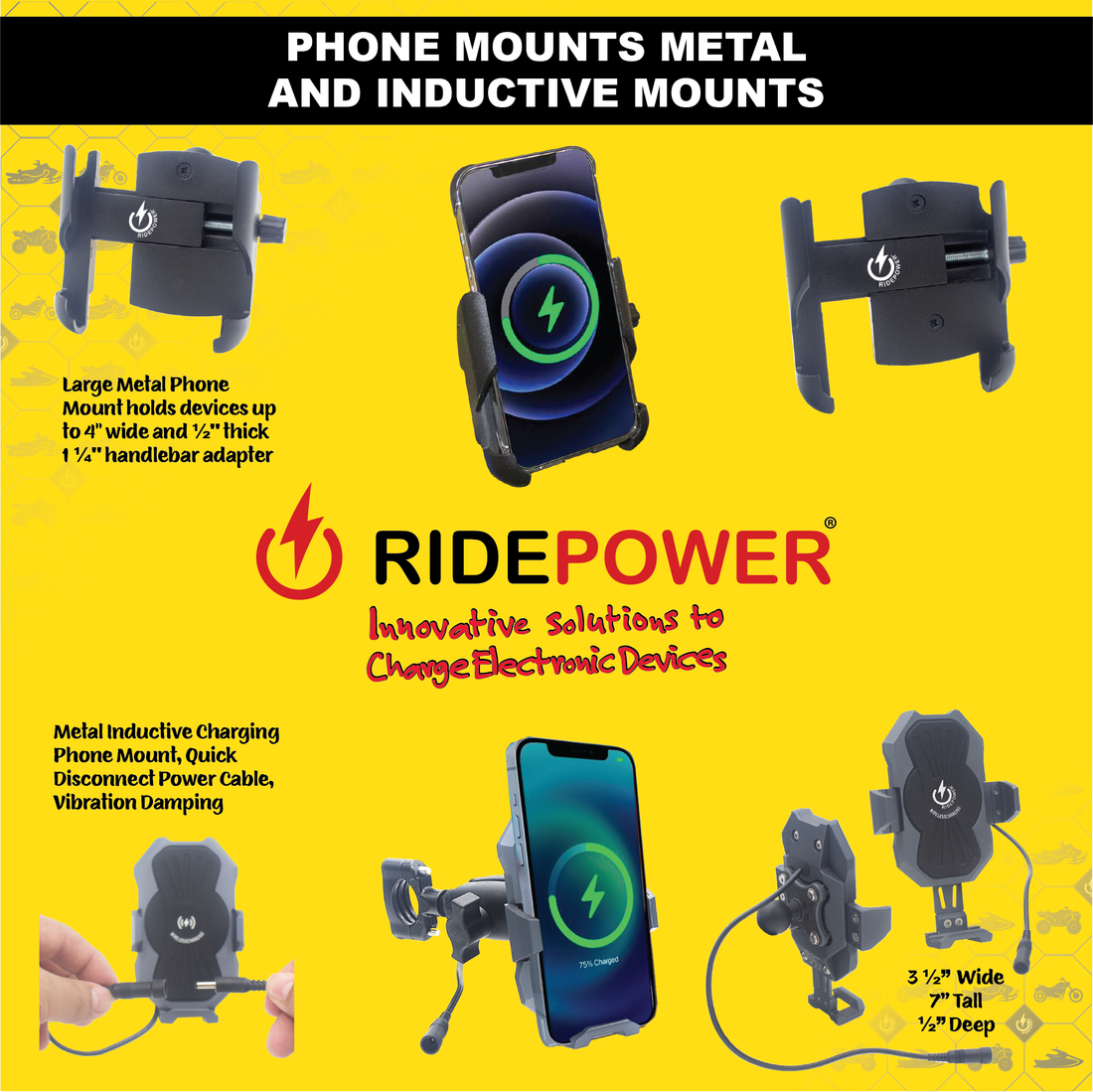 Rugged Innovative Metal Phone Mounts for Sports Vehicles