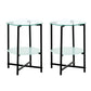 2-Piece Set Clear Tempered Glass Side Table. by Blak Hom