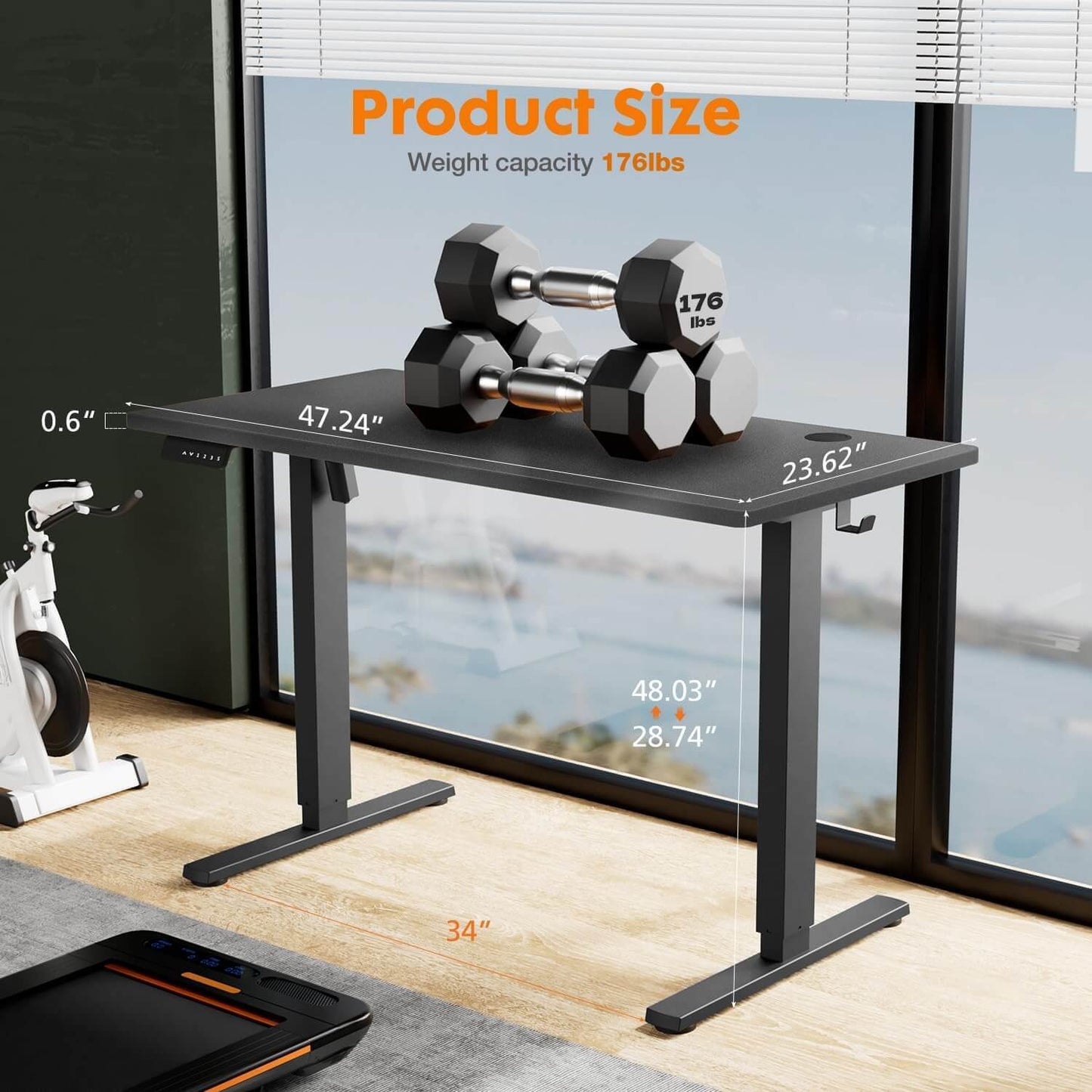 Electric Height Adjustable Standing Desk by Blak Hom