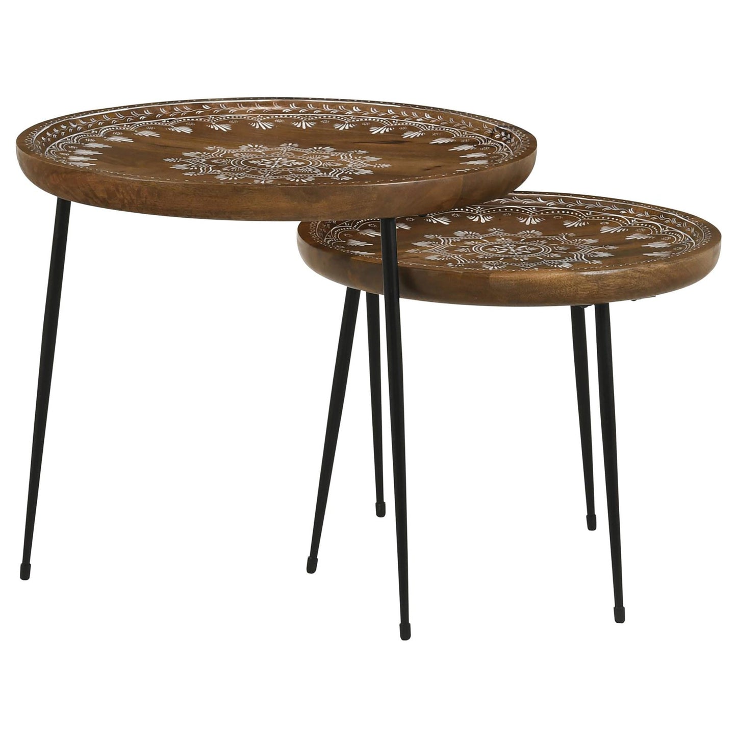 Honey and Black 2-Piece Nesting Table by Blak Hom