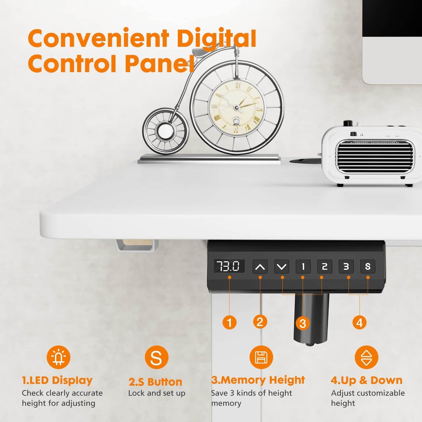 Electric Height Adjustable Standing Desk by Blak Hom