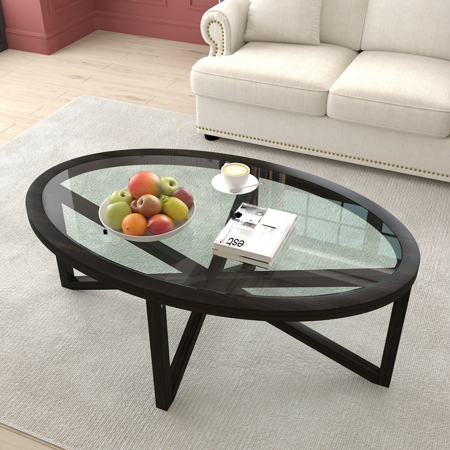 Modern Simple Tempered Glass Coffee Table by Blak Hom