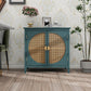 2 Doors Cabinet With Natural Rattan Weaving by Blak Hom