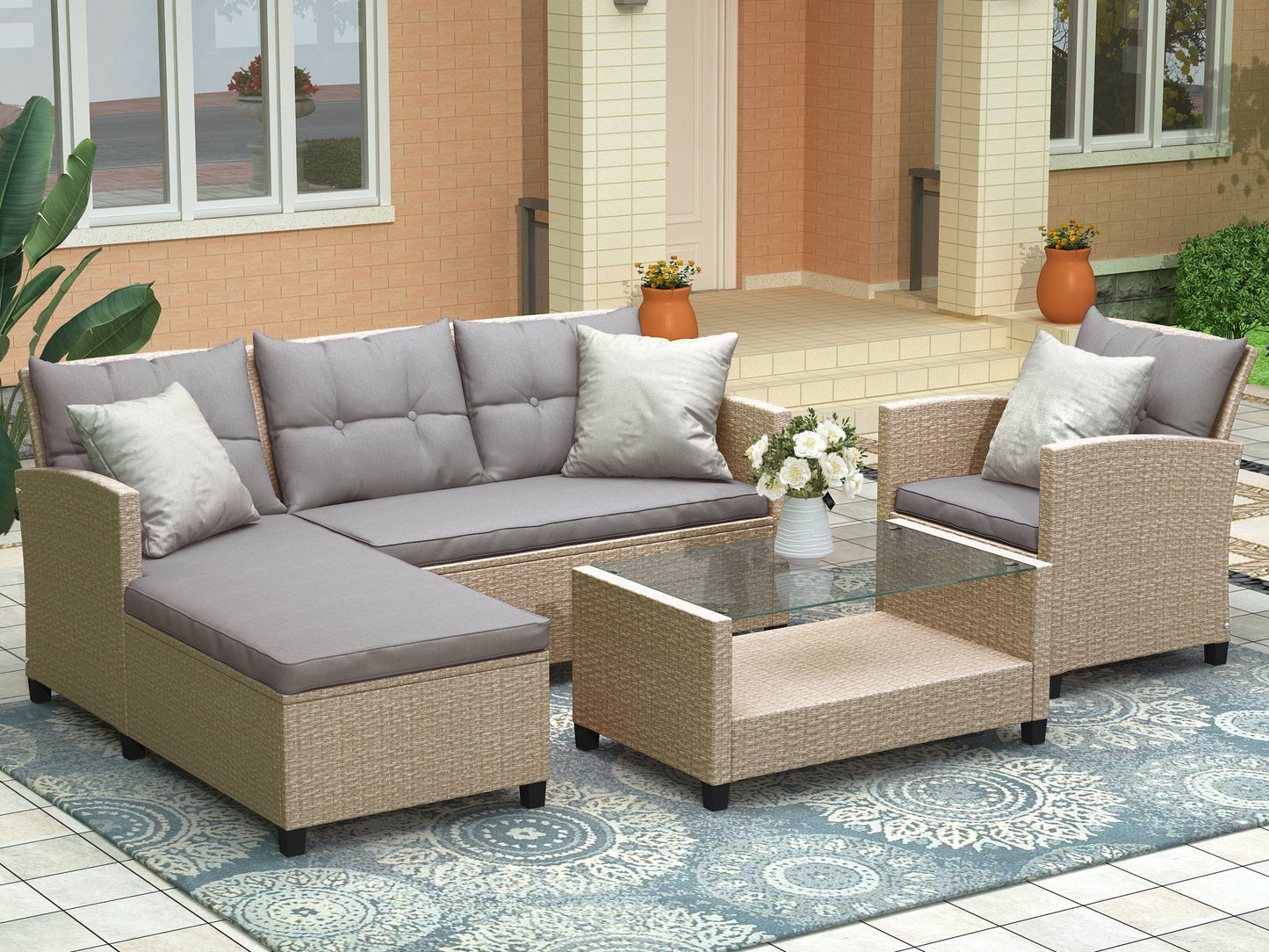 Set Of 4 Piece Outdoor, Patio Furniture by Blak Hom