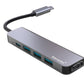5-in-1 USB-C Hub Adapter – Sleek Aluminum Multiport Hub with HDMI, USB 3.0, and USB-C PD Charging – Compatible with PC and MAC