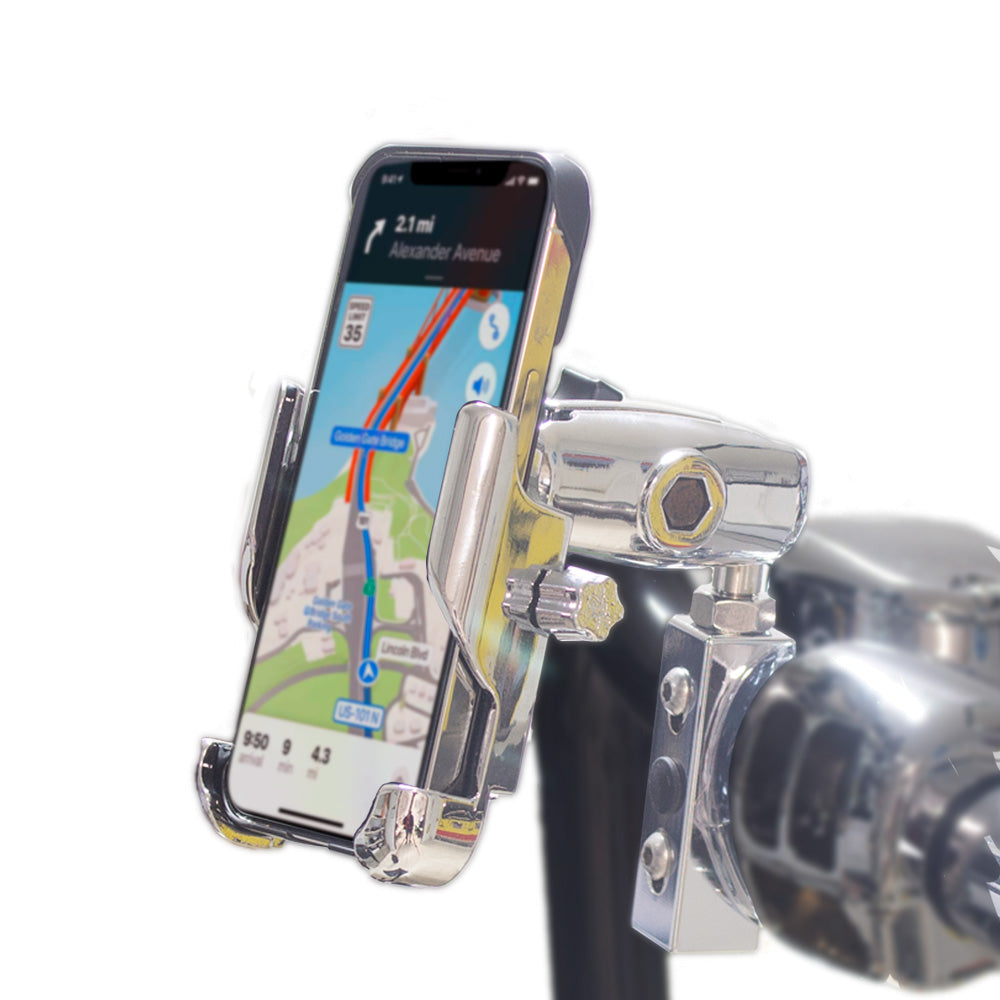 Chrome Metal Finish Phone Mount