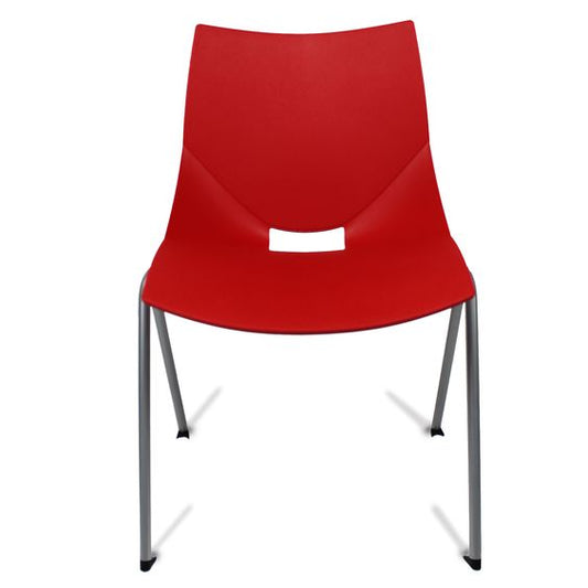 Shell Side or Dining Stackable Chair Plastic Red (Set of 2)