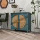 2 Doors Cabinet With Natural Rattan Weaving by Blak Hom