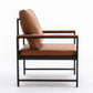 Modern Faux Leather Accent Chair with Metal Frame by Blak Hom