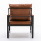 Modern Faux Leather Accent Chair with Metal Frame by Blak Hom