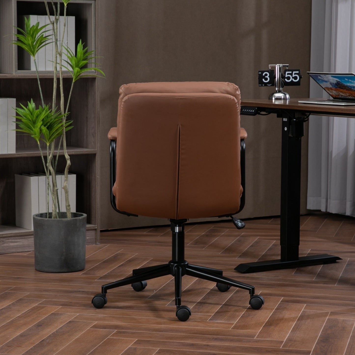 Mid Back PU Leather Home Office Chair by Blak Hom