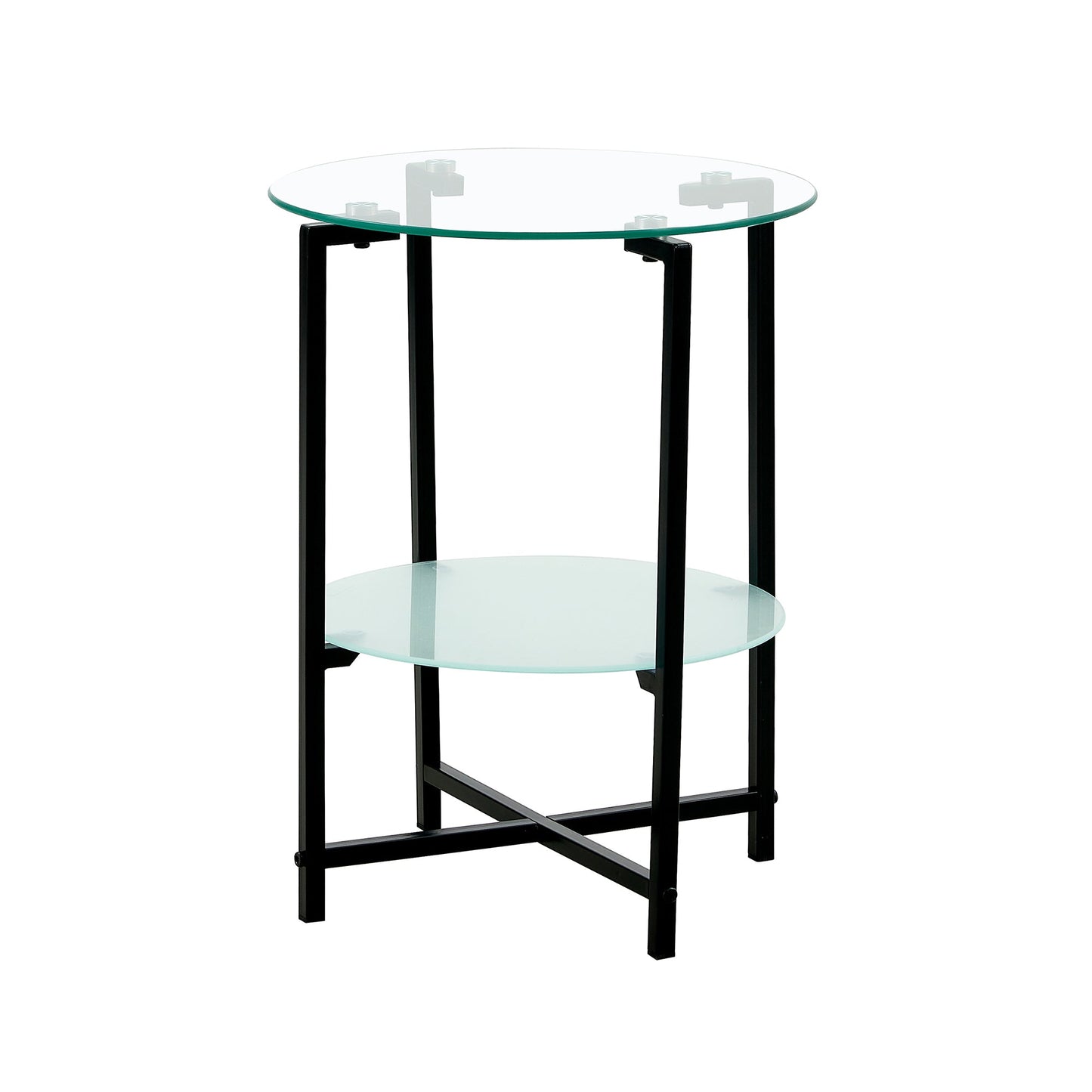 2-Piece Set Clear Tempered Glass Side Table. by Blak Hom