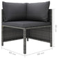 7 Piece Patio Lounge Set with Cushions Poly Rattan Gray by Blak Hom