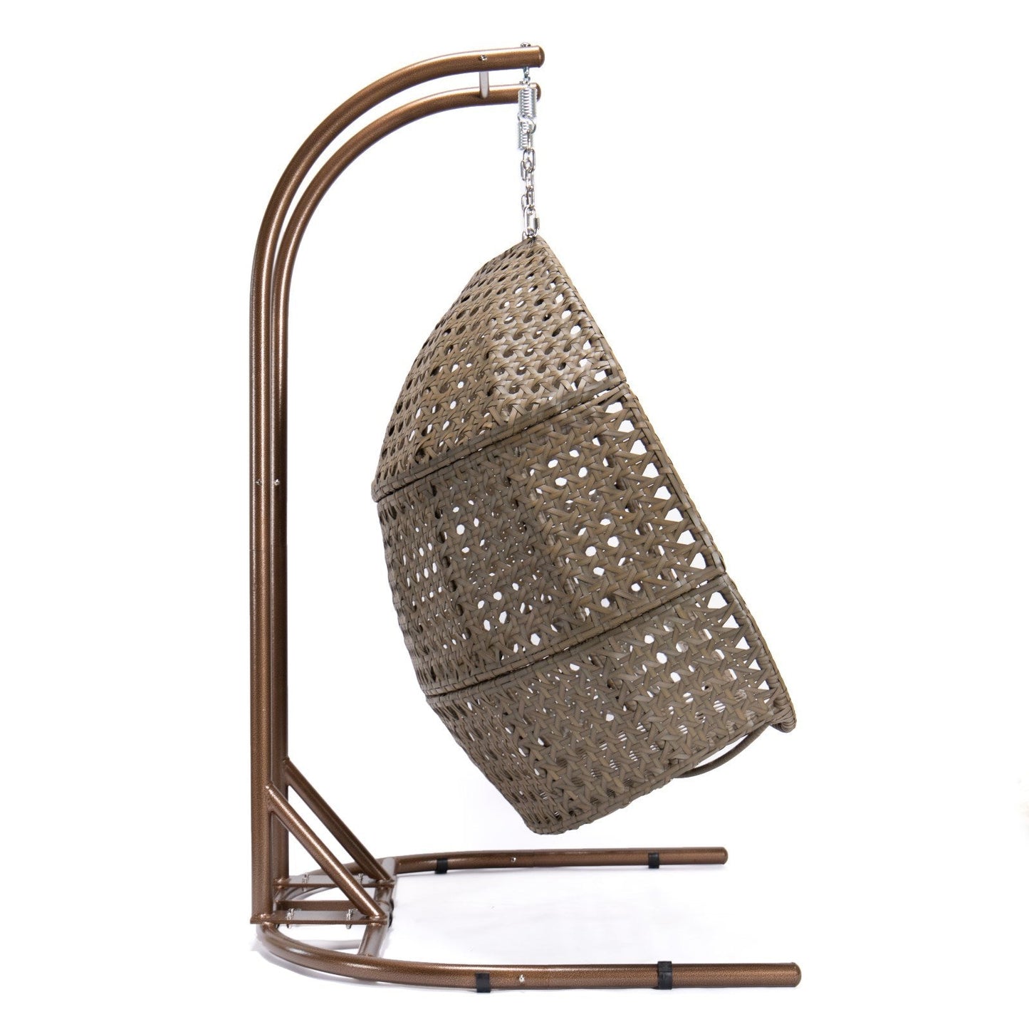 Brown Wicker Hanging Double-Seat Swing Chair by Blak Hom