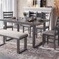 6-Pieces Solid Wood Dining Room Set by Blak Hom