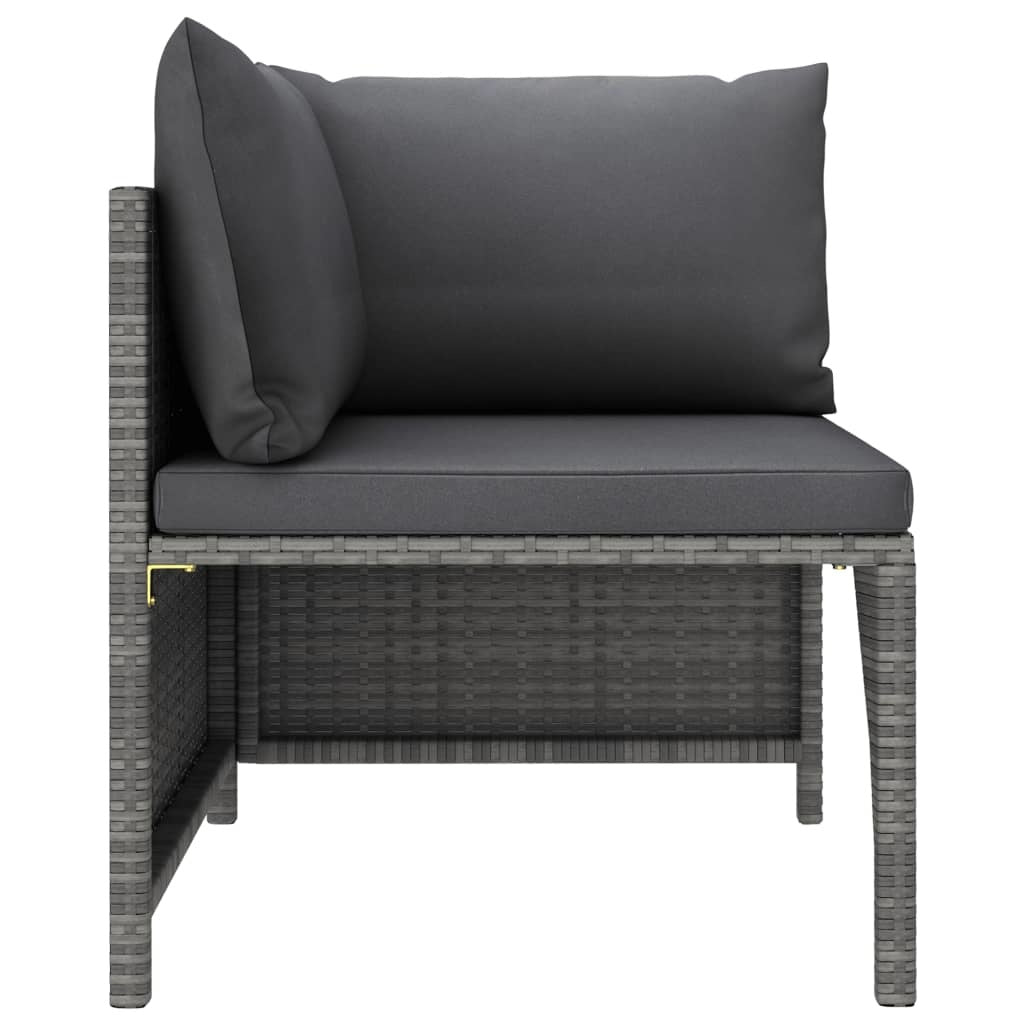 7 Piece Patio Lounge Set with Cushions Poly Rattan Gray by Blak Hom