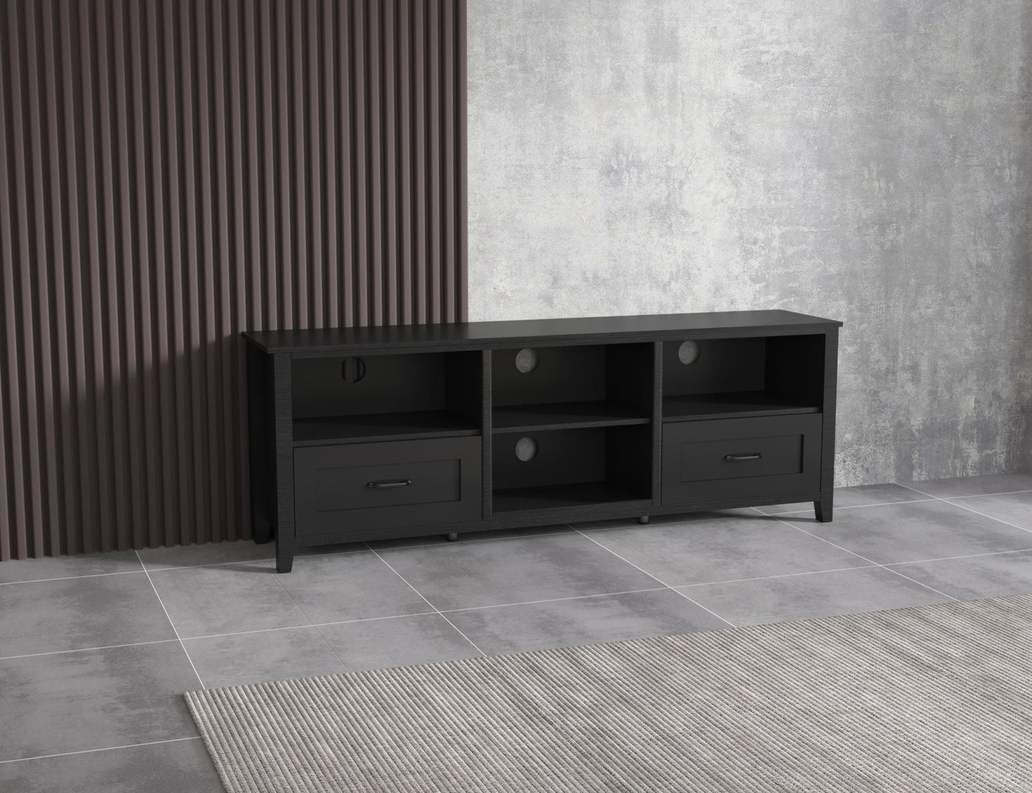 Black TV Stand for Living Room and Bedroom by Blak Hom