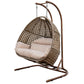 Brown Wicker Hanging Double-Seat Swing Chair by Blak Hom