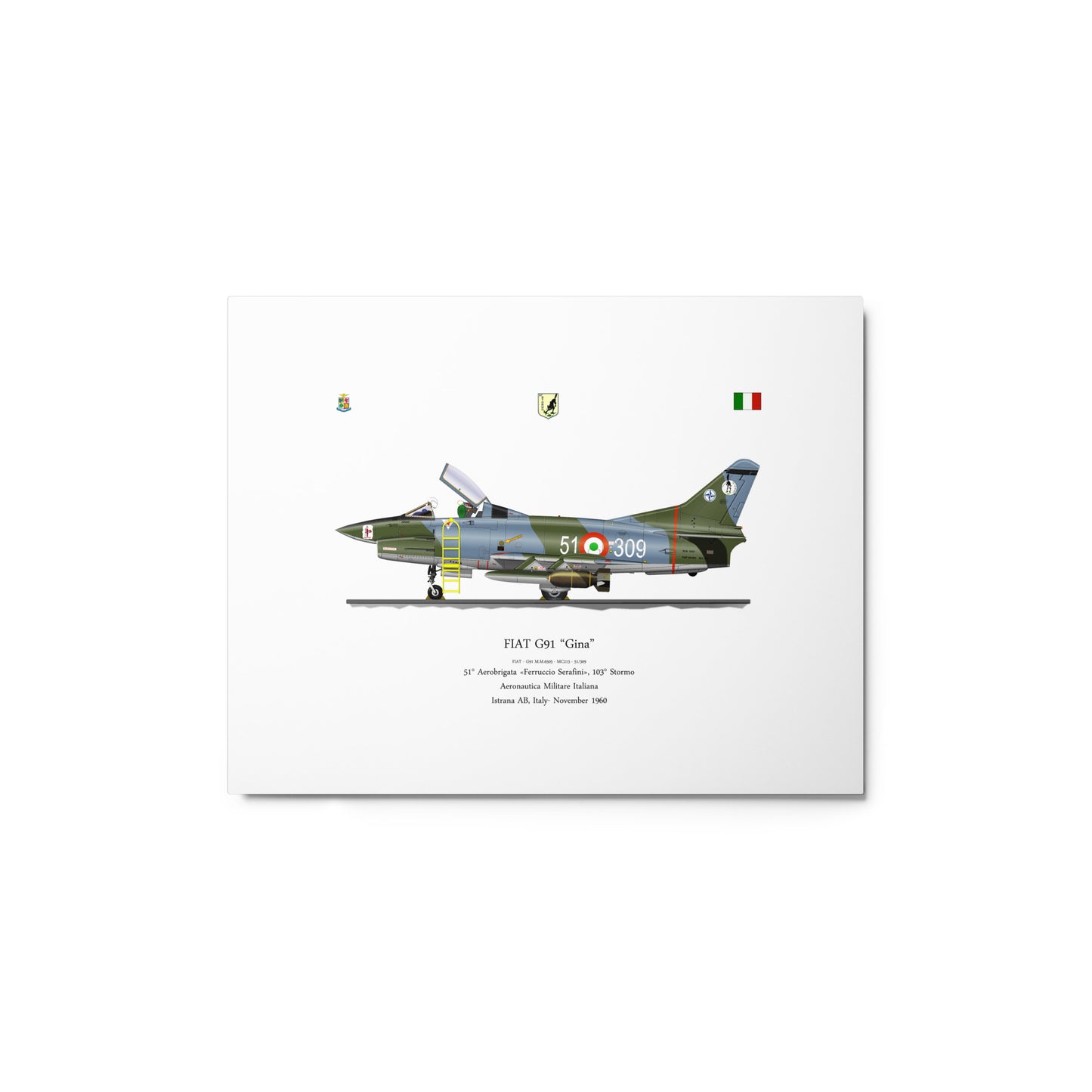 Antique aircraft-Italy Aeritalia G91 1960 By Gianfranco Lanini