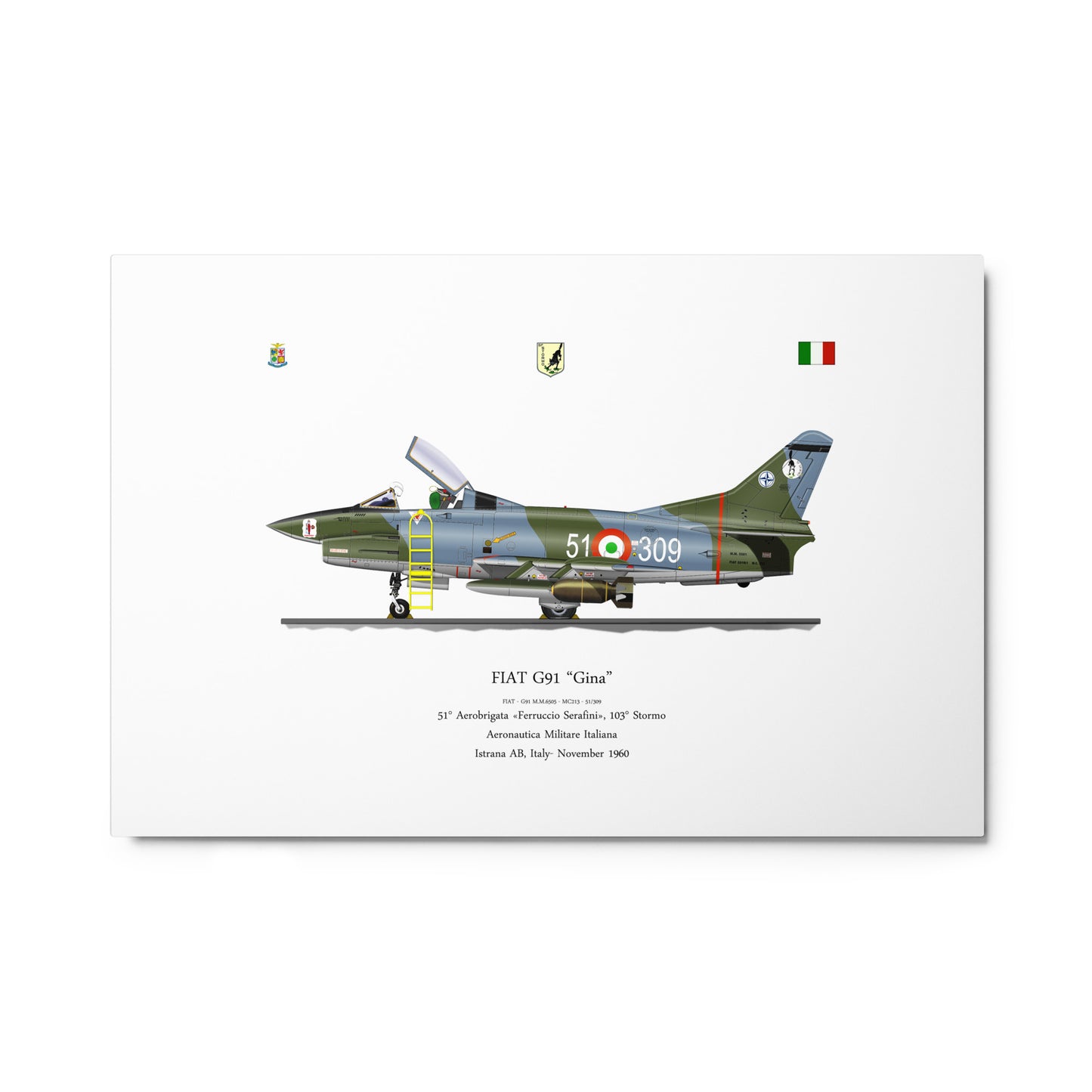 Antique aircraft-Italy Aeritalia G91 1960 By Gianfranco Lanini