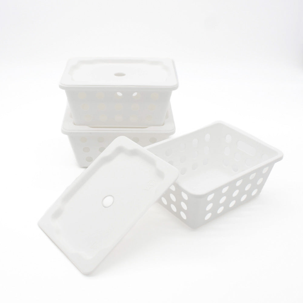 SMALL STORAGE BASKETS WITH LID 3 PIECE SETS 7 3/8” X 5 5/8” X 3 3/8” Coza