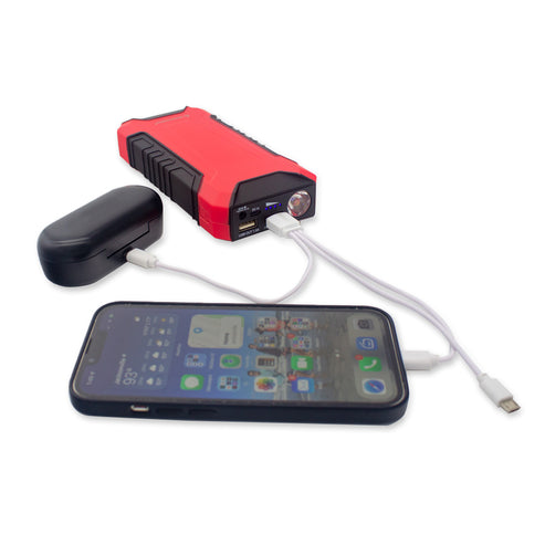 Jump Start Portable Power bank 10,000 mAh with USB ports to Charge Electronic Devices
