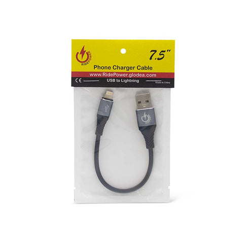 7 1/2" Phone Charging Cable USB to Lightning